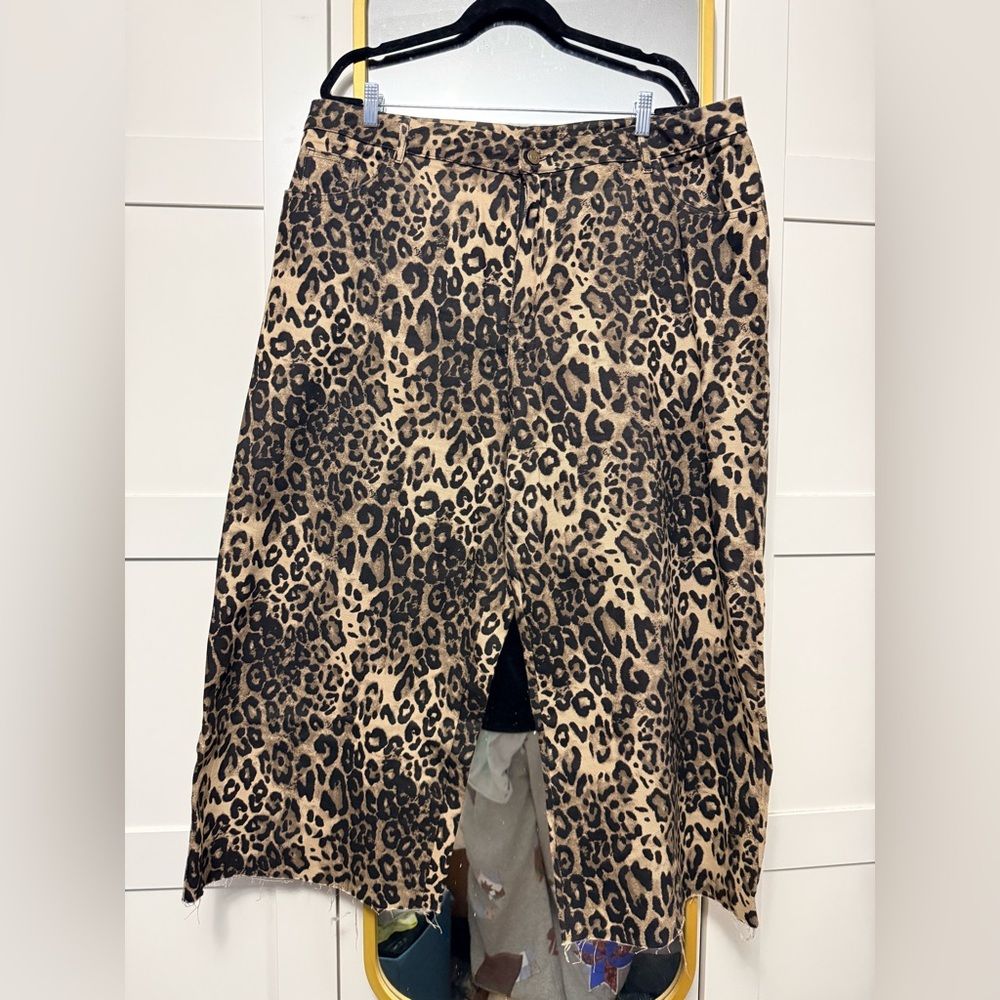 Cider Leopard Wide Leg Jeans